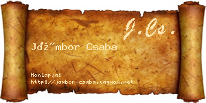 Jámbor Csaba névjegykártya
