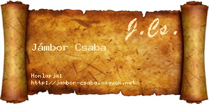 Jámbor Csaba névjegykártya