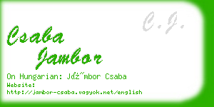 csaba jambor business card